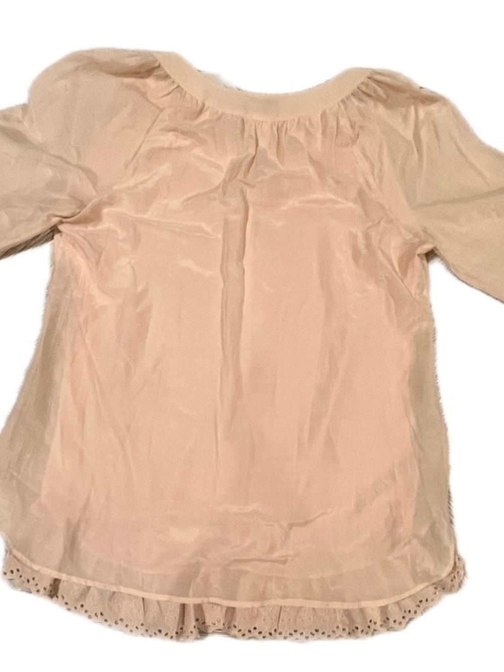 Soft Surroundings Cotton Silk Blush/Pink Tunic Eylet Embroidered Hem Medium - Picture 6 of 10